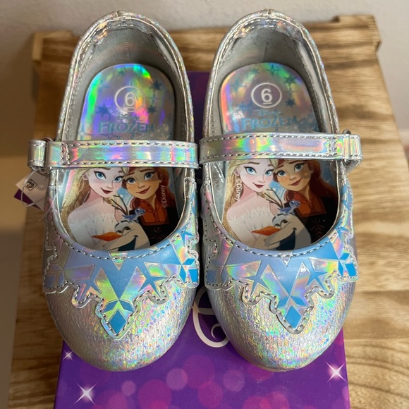 🆕 Disney Frozen ❄️ Toddlers Ballet Flats Dress Up Elsa & Anna Shoes Sz 6 - Picture 8 of 10